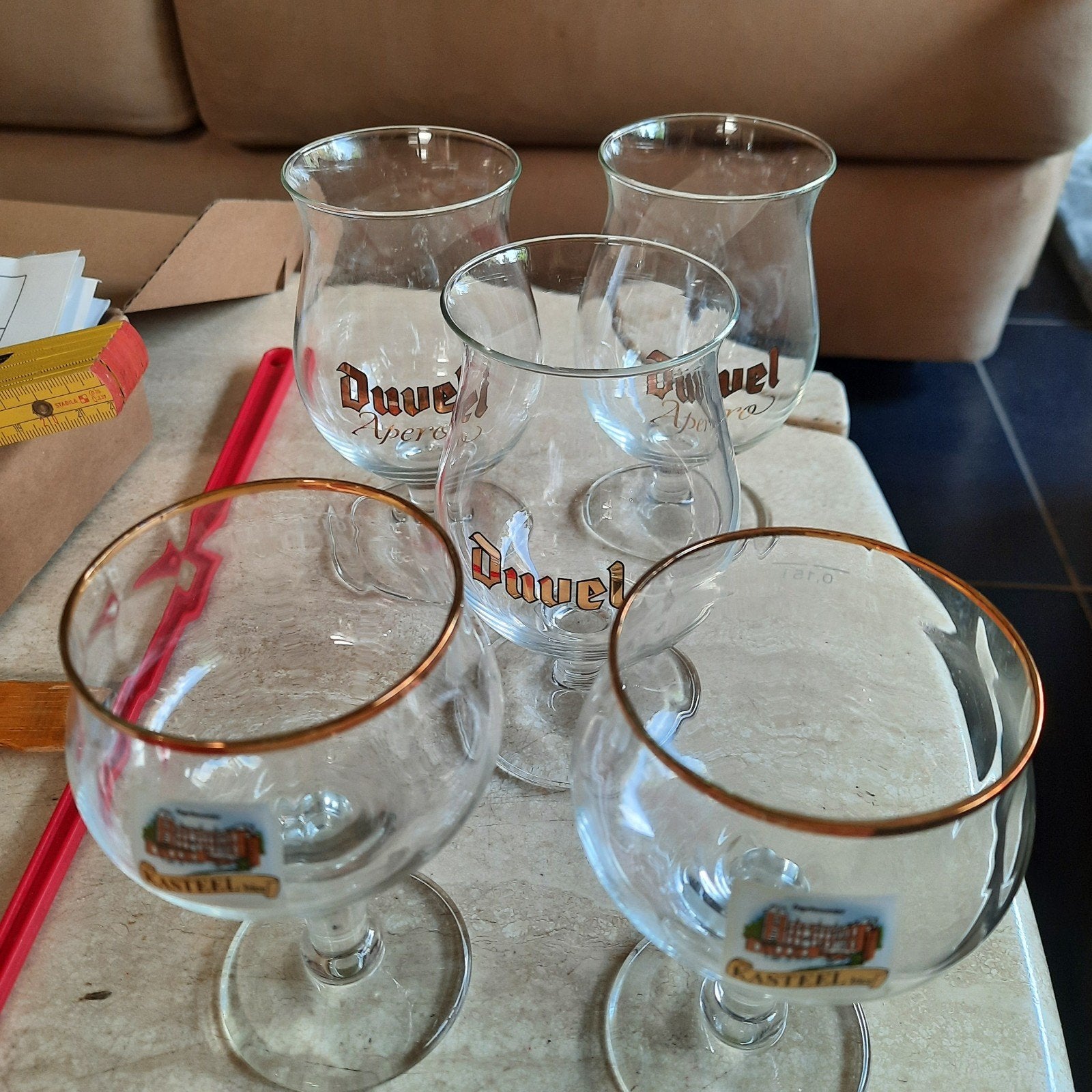 Duvel apero glazen en Kasteelbier proefglazen, Verzamelen, Ophalen of Verzenden, Zo goed als nieuw, Overige typen
