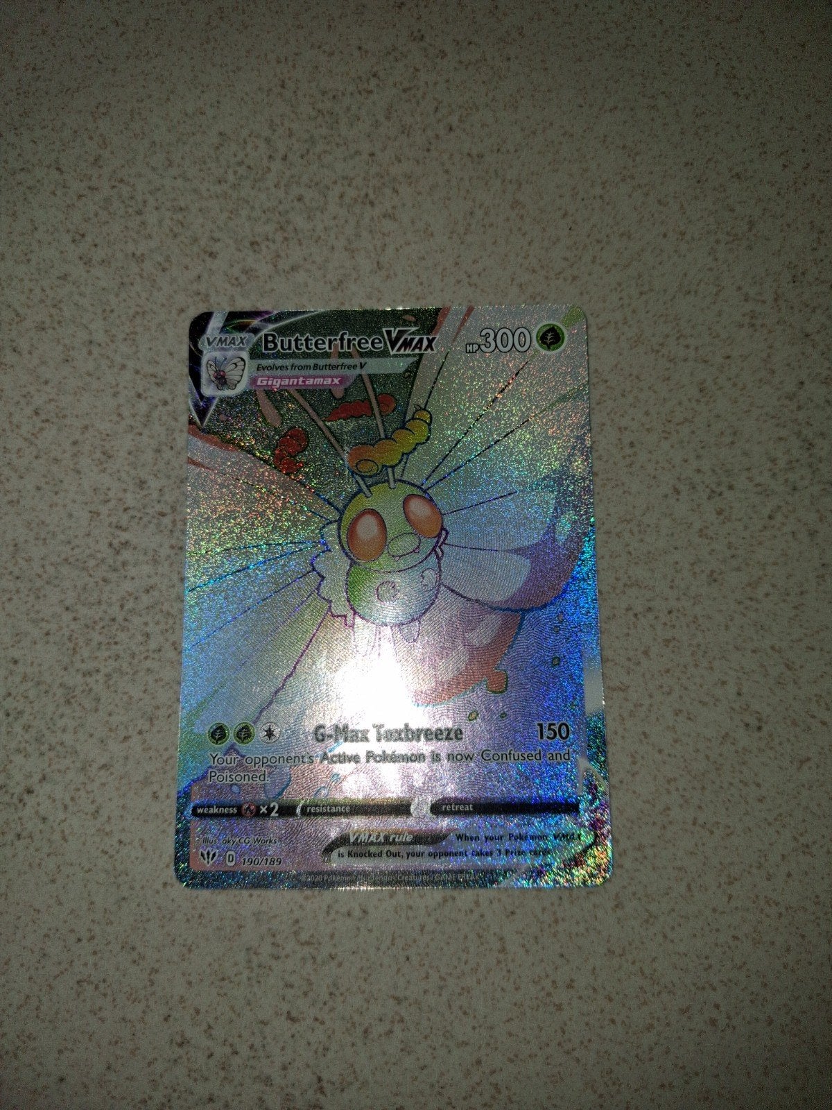 Butterfree Vmax, Collections, Enlèvement