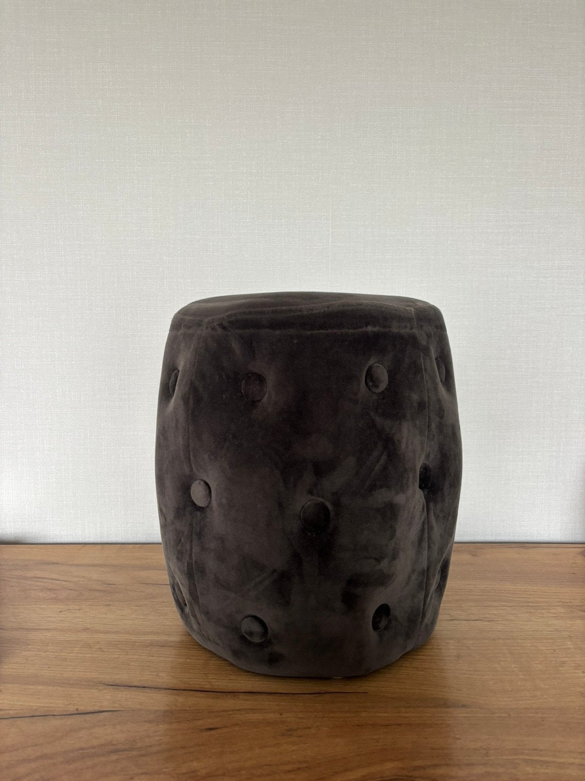 Pouf gris foncé, Enlèvement, Comme neuf, Rond, Tissus