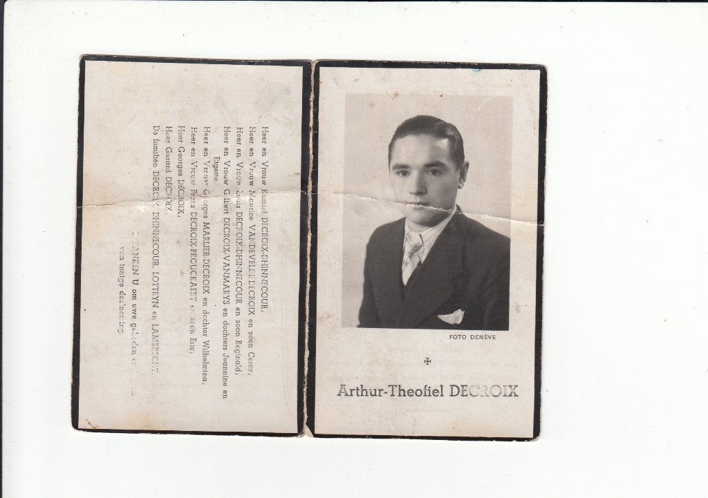 Slachtoffer WO II - Arthur Decroix - Kortrijk - Leipzig (D), Envoi, Image pieuse