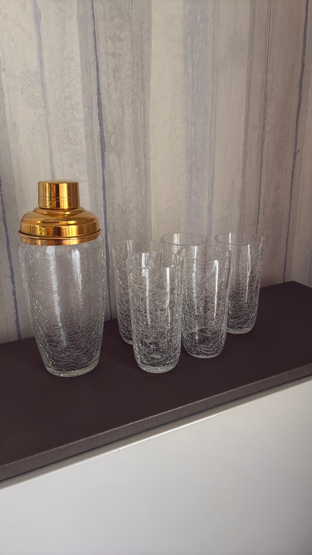 Shaker à cocktail + 5 verres, Enlèvement, Comme neuf