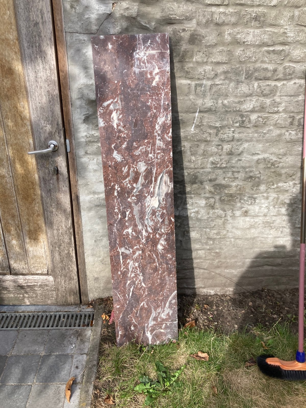 Plaat van roze Belgisch marmer (30 * 140 * 2,3 cm), Ophalen, Gebruikt, 100 tot 150 cm, Hardsteen