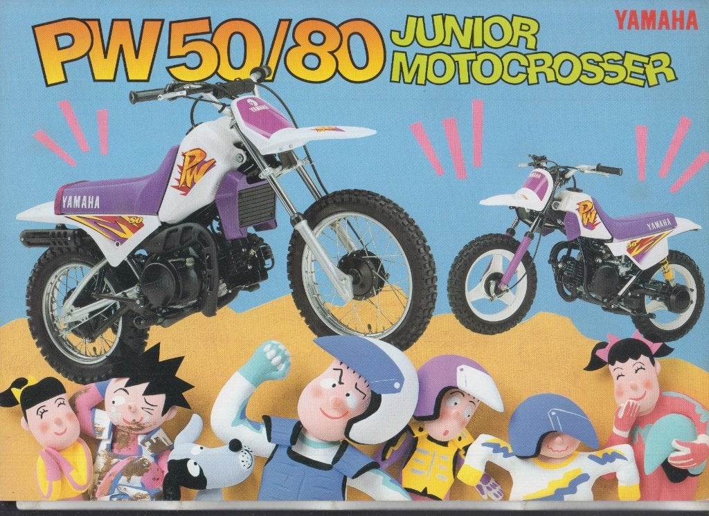 Yamaha PW50 PW80 motocross minibike brochure publicitaire, Ophalen of Verzenden, Gelezen
