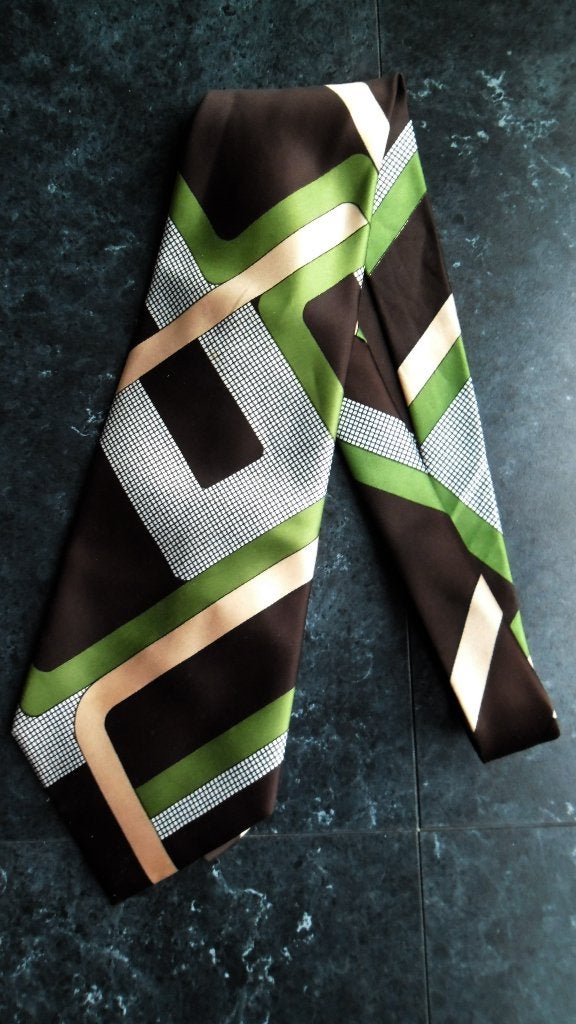 Retro Stropdas vintage green-brown, Vêtements | Hommes, Enlèvement ou Envoi