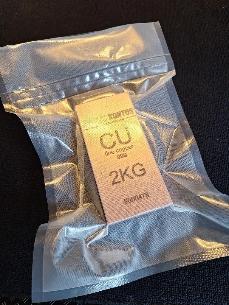 Koperbaar 2 kg met echtheidscertificaat, Ophalen of Verzenden, Koper