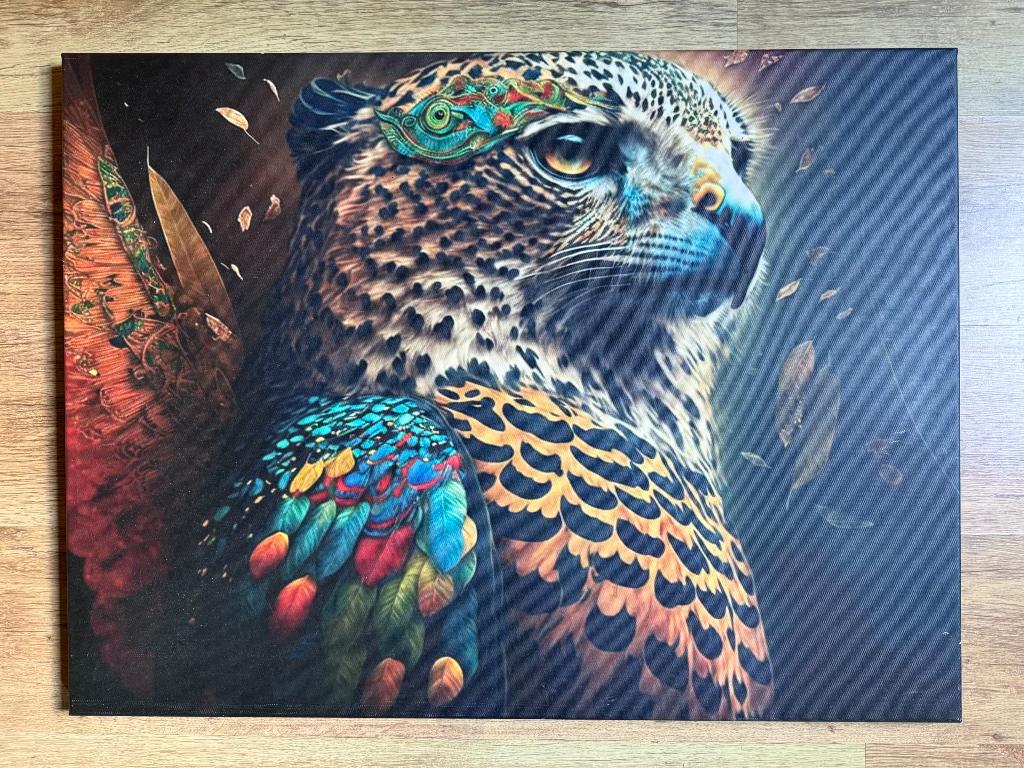 Vogeldier op canvas, Ophalen, Zo goed als nieuw, 75 tot 100 cm, Print