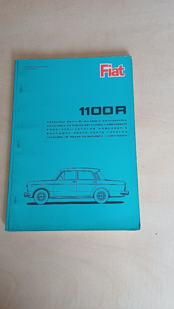 Manuel de pièces Fiat 1100R. Cahier pièces de carrosserie, Enlèvement ou Envoi