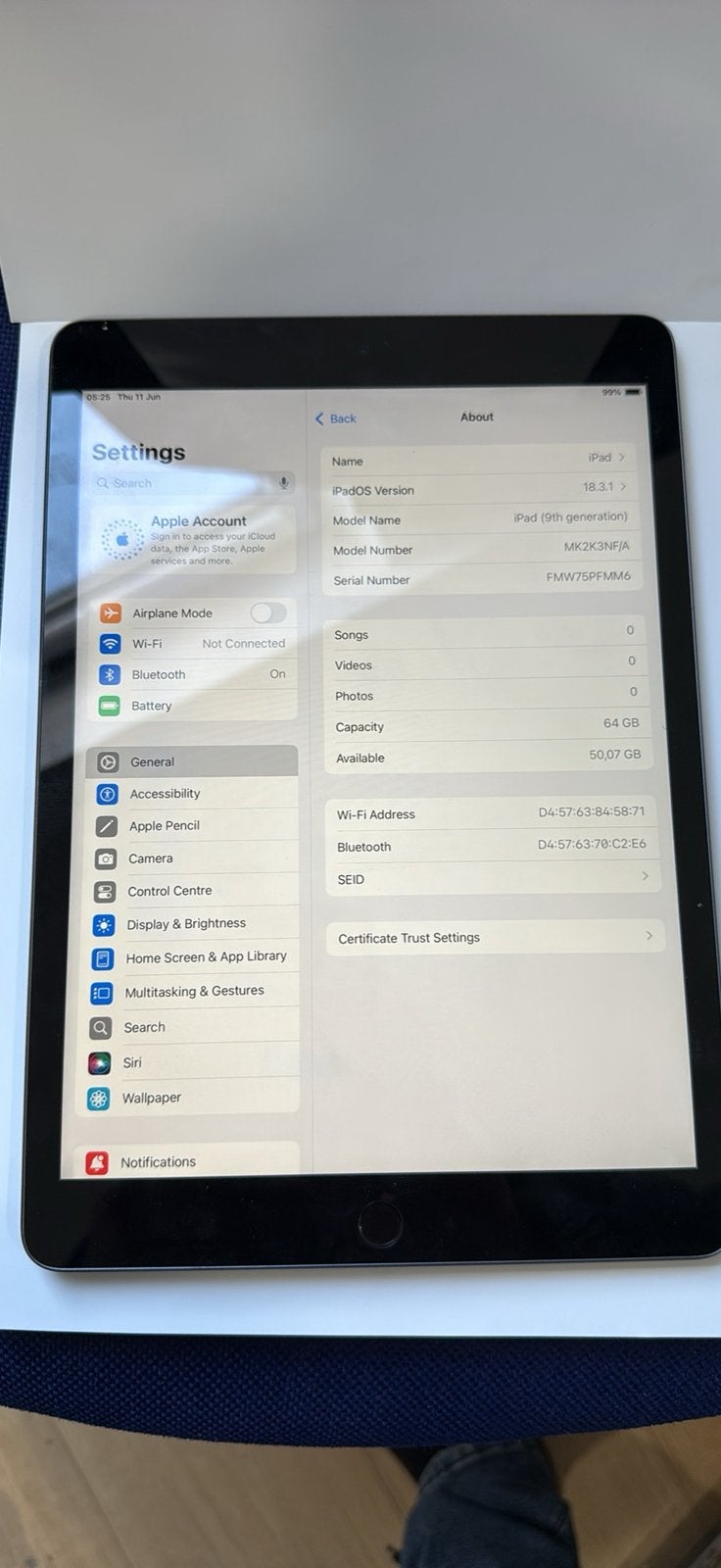 Ipad 9th generation, Informatique & Logiciels, Enlèvement ou Envoi, Utilisé