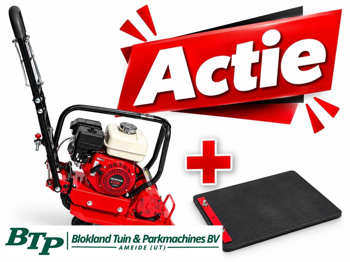 Honda Trilplaat incl. Rubbermat en wielstel trilmachine