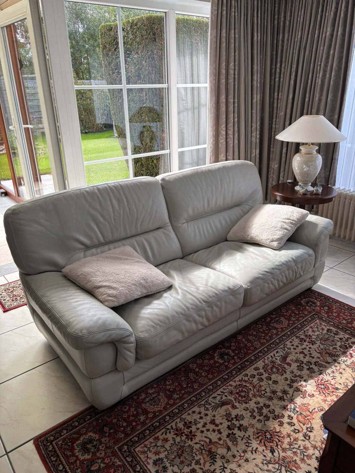 Te koop lederen zetel, Maison & Meubles, Enlèvement, Utilisé, Cuir