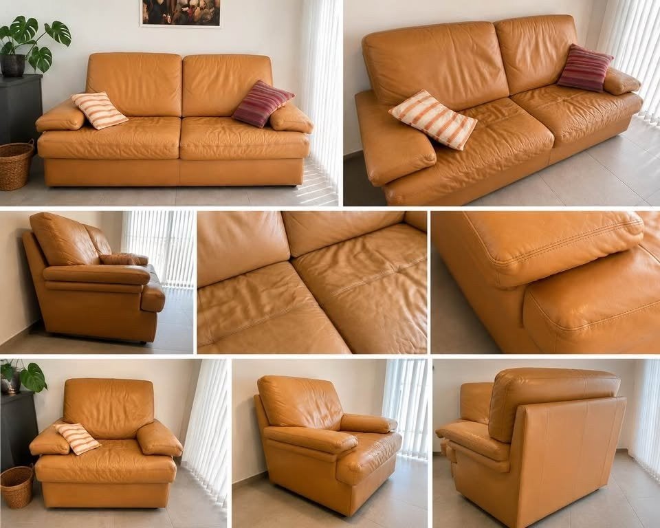 Canapé | Fauteuil et 2 places | Cuir, Maison & Meubles, Enlèvement, Cuir