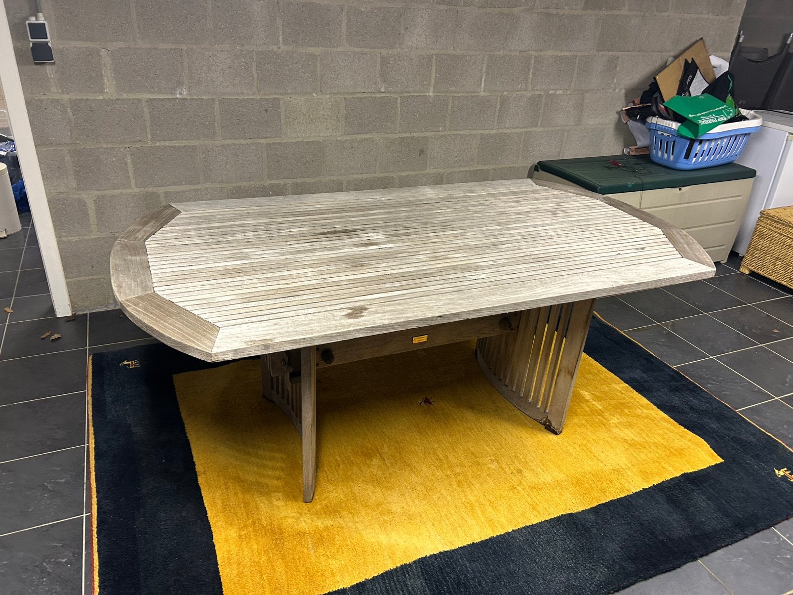 Teak tuintafel, Tuin en Terras, Ophalen, Zo goed als nieuw