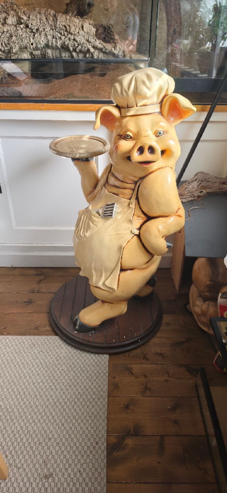 Prachtige Vintage Varkenssjef / Kok (103 cm) – Blikvanger, Ophalen