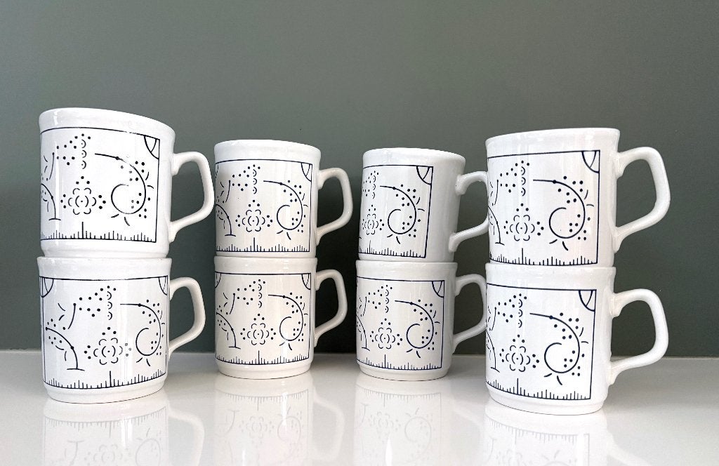 Vintage tassen/mokken Boch, Maison & Meubles, Enlèvement ou Envoi, Vintage, Mug