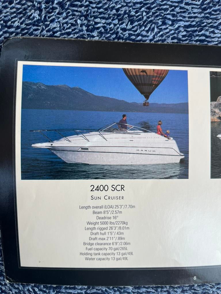 Maxum 2400 SCR, Sports nautiques & Bateaux, Speedboat, Utilisé, Essence, 120 à 200 ch, Moteur in-bord, Polyester, Enlèvement