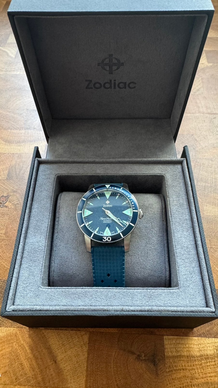 Zodiac super sea wolf skin diver, Handtassen en Accessoires, Horloges | Heren, Ophalen of Verzenden, Zo goed als nieuw