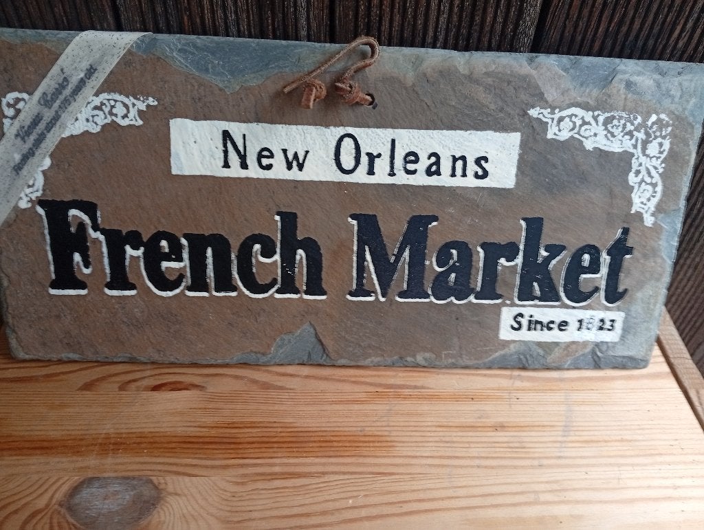 Historisch oud plein van New Orleans, 19e eeuwse leisteen, Ophalen, 19e eeuw