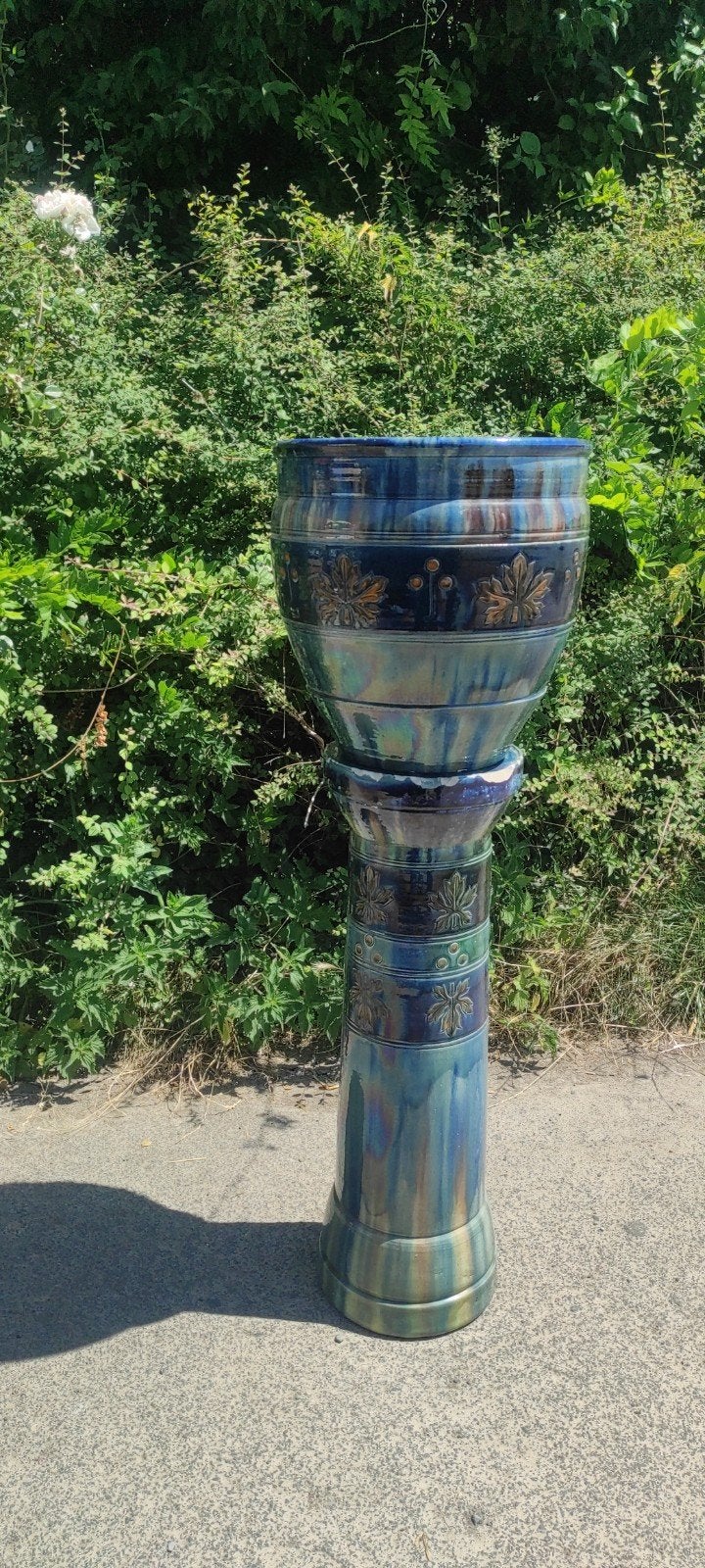 Art Nouveau cache pot en zuil Vlaams Aardewerk, Antiek en Kunst, Ophalen