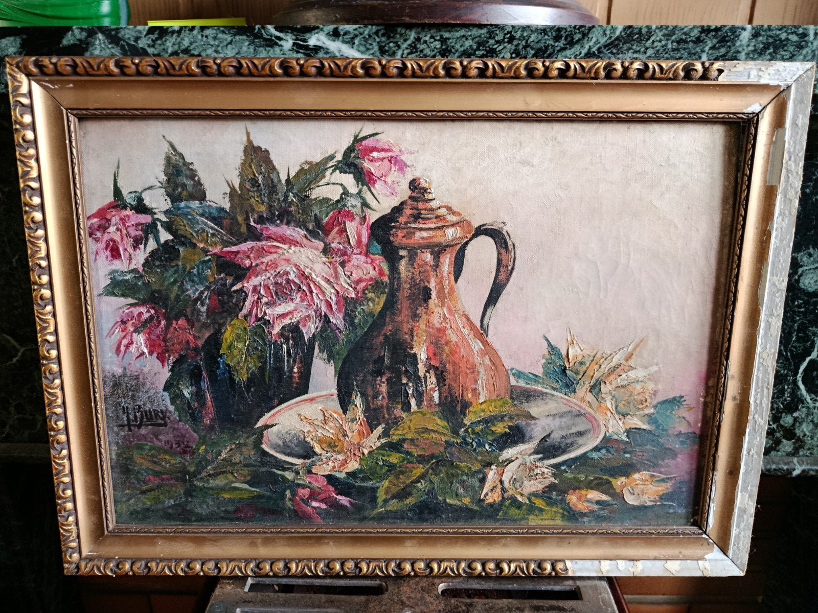 A vendre peinture sur toile signée Bury, Antiquités & Art, Enlèvement, Toile