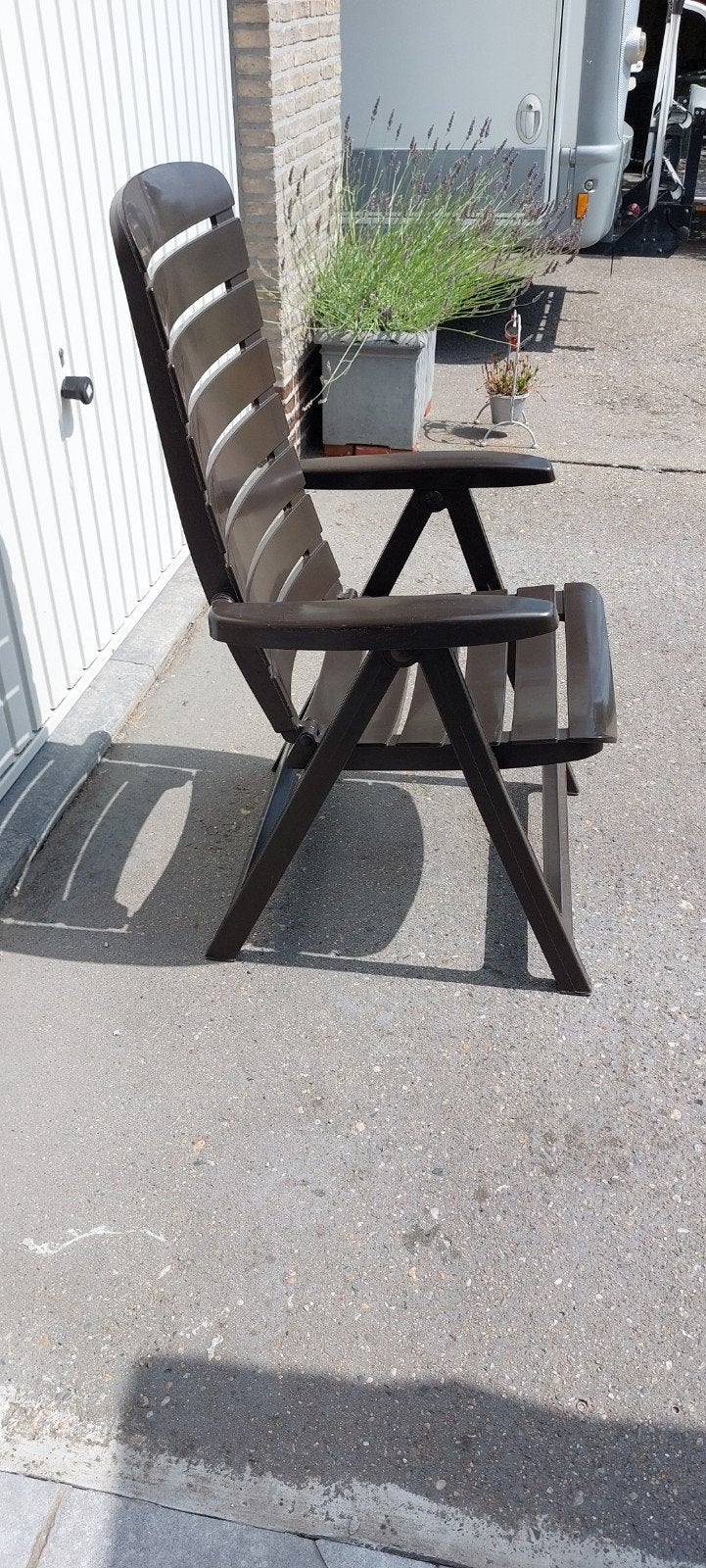 Bruine terrasstoelen, Jardin & Terrasse, Chaises de jardin, Enlèvement, Utilisé, Synthétique, Ajustable