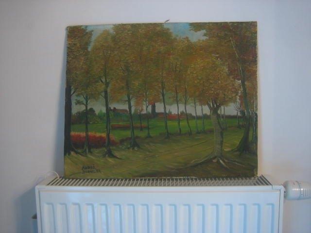 Schilderij landschap "André Boone " 1984, Antiek en Kunst, Kunst | Schilderijen | Klassiek, Ophalen