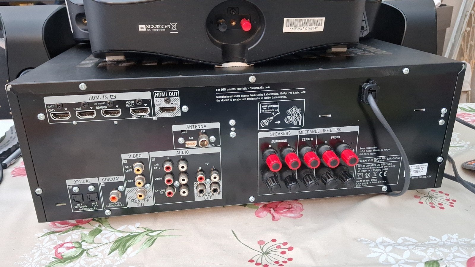 Versterker plus boxen ,200 watt, Ophalen, Gebruikt, Audio