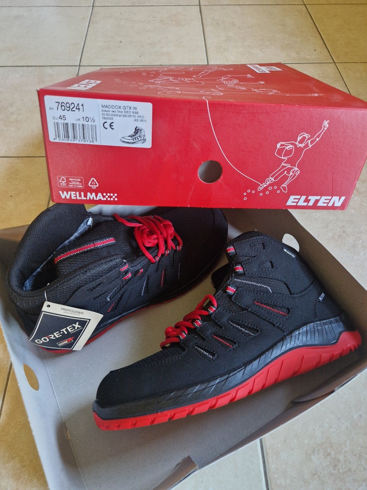 Chaussures de sécurité ELTEN MADDOX GTX W Mid ESD S3S –Neuve, Enlèvement