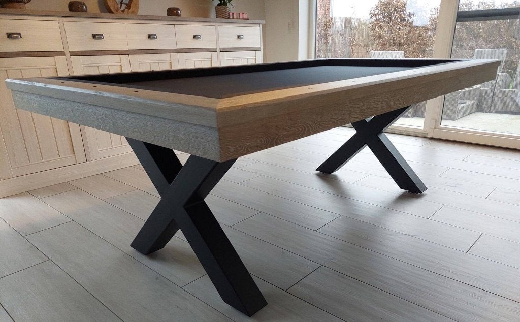 Billard carambole Blade — chêne massif et acier | ’t Clubke, Sports & Fitness, Enlèvement, Neuf, Table de billard