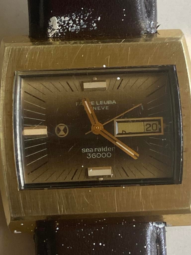 Horloge favre leuba sea raider gold edition, Bijoux, Sacs & Beauté, Montre-bracelet, Autres marques, Cuir, Or