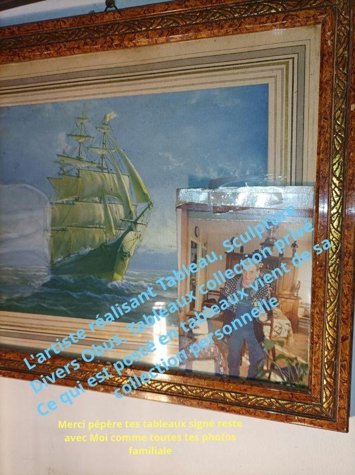 Tableau Des Années 1960 Unique et Ancien 
Daté et Signé, Enlèvement ou Envoi