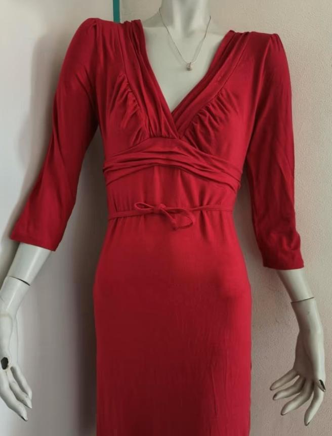 Rode jurk Hema mt S, Kleding | Dames, Ophalen of Verzenden, Knielengte, Maat 36 (S), Gedragen