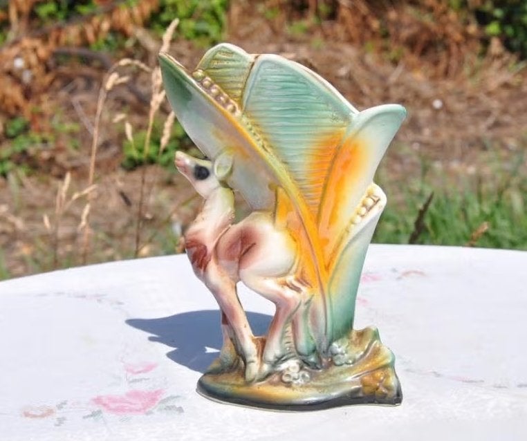 § vase barbotine a la biche, Antiquités & Art, Enlèvement ou Envoi