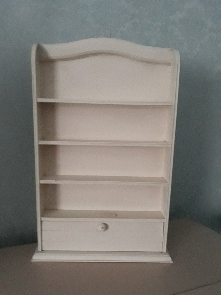 Vintage wit houten kruidenrek in goede staat  H:66cm B:43cm, Ophalen