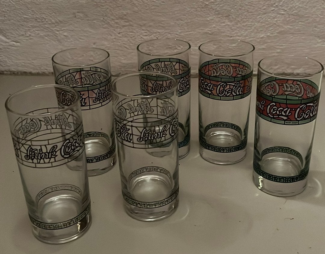 6 vintage Coca Cola glazen, Ophalen, Zo goed als nieuw