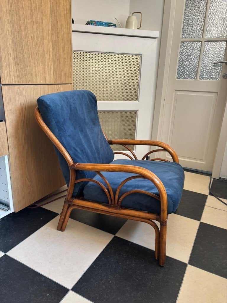 Vintage rotan fauteuil (2 stuks), Huis en Inrichting, Ophalen, Zo goed als nieuw