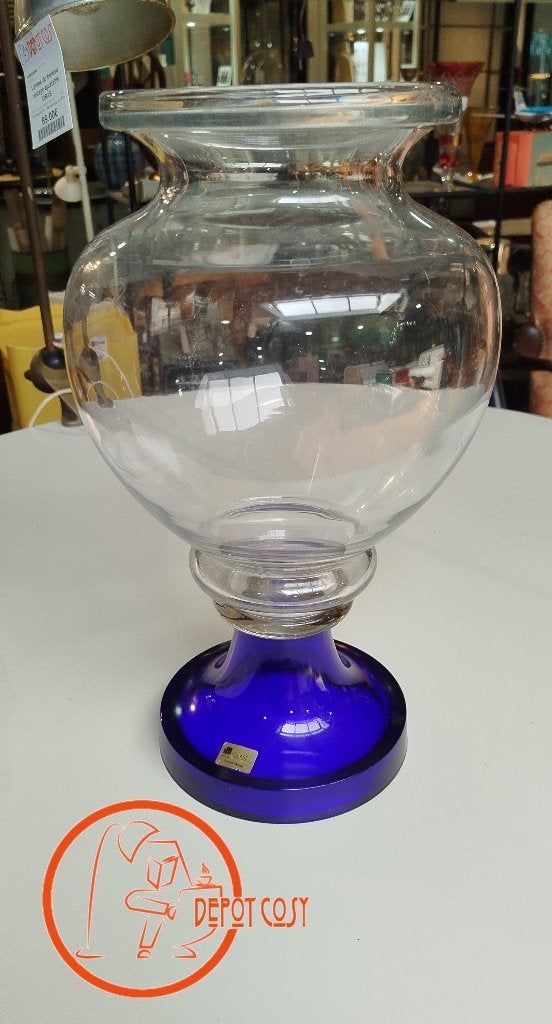 Grand vase en verre soufflé artisanal fabrication portugaise, Enlèvement