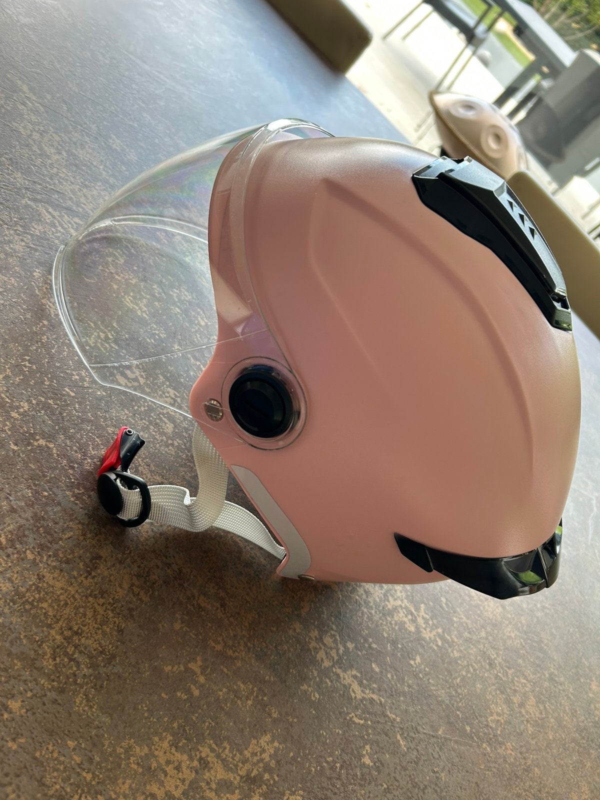 Nieuwe helm roze electrische fiets of scooter, met vizier., Ophalen of Verzenden, Nieuw, L