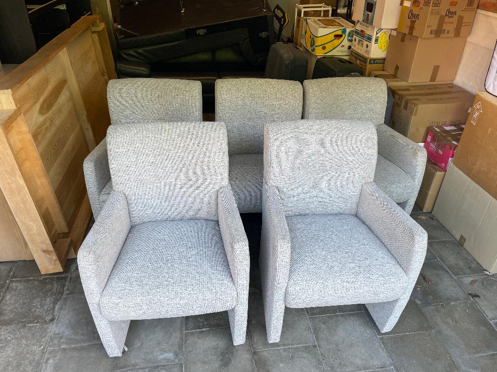 5 stoelen op wieltjes, Ophalen, Gebruikt, Vijf, Zes of meer stoelen, Stof