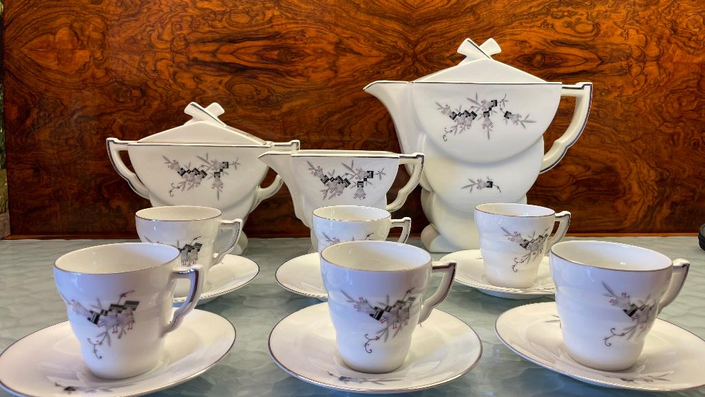 Art deco koffie/mokka servies, Antiek en Kunst, Ophalen of Verzenden