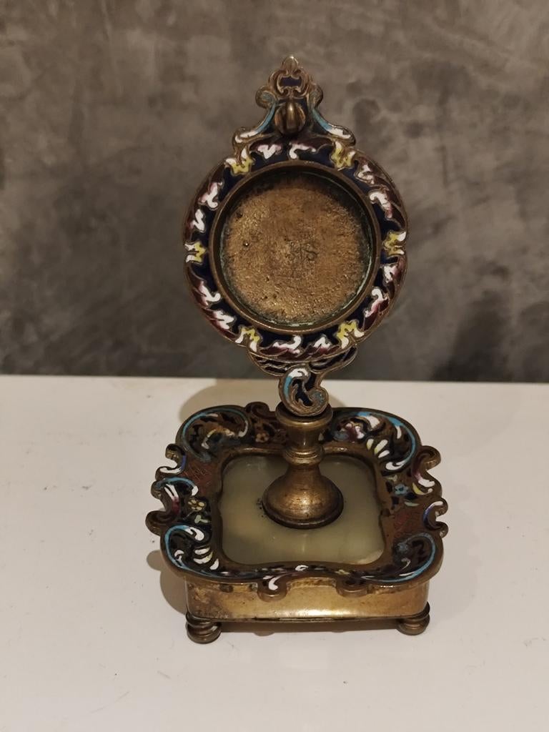 Porte montre j.sandoz en bronze émaillé. Superbe état, Enlèvement ou Envoi