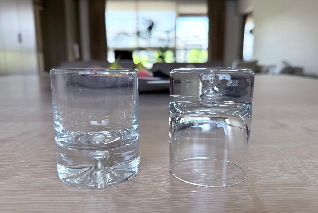 Lot de 3 verres à shot vintage / Style Krosno à base bulle, Enlèvement ou Envoi, Comme neuf, Verres et Verres à shot