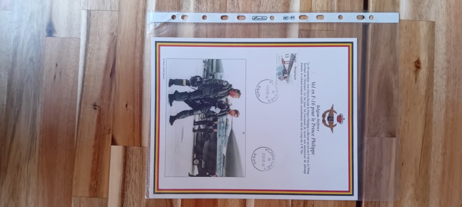 Herdenkingsdocument, militair, F-16, Prins Philippe, Verzamelen, Ophalen, Nieuw, Kaart, Foto of Prent