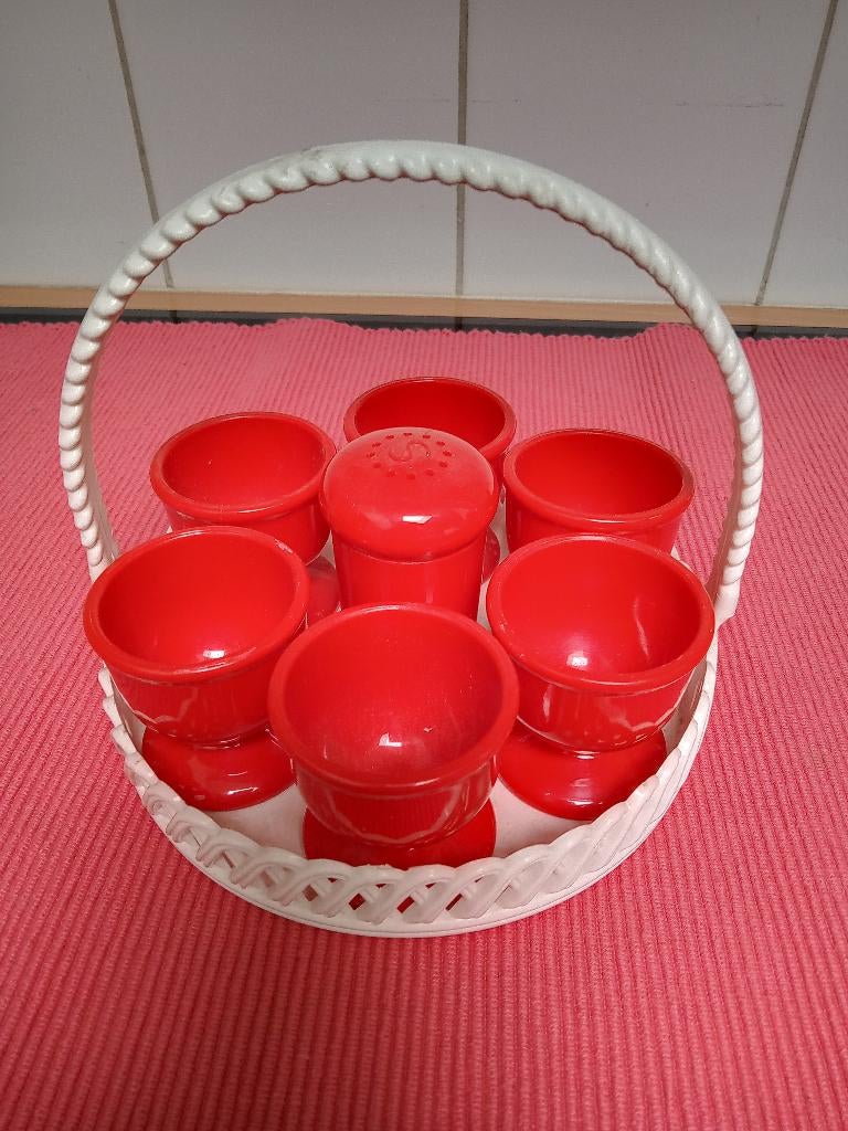 Set eierdopjes *Origi staat* Mid-Century EMSA West-Germany , Ophalen of Verzenden, Huis en Inrichting