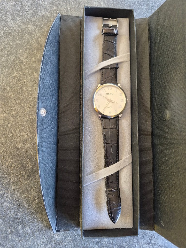 Rodania horloge, Leer, Staal, Polshorloge, Zo goed als nieuw