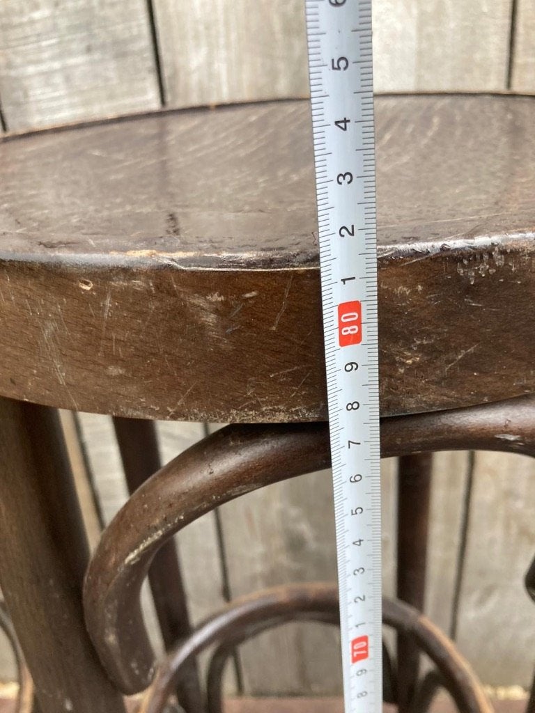 Tabourets de bar en bois Thonet-2 tailles 75-80 cm-stock 30, Enlèvement ou Envoi, Utilisé, Bois, 60 à 90 cm