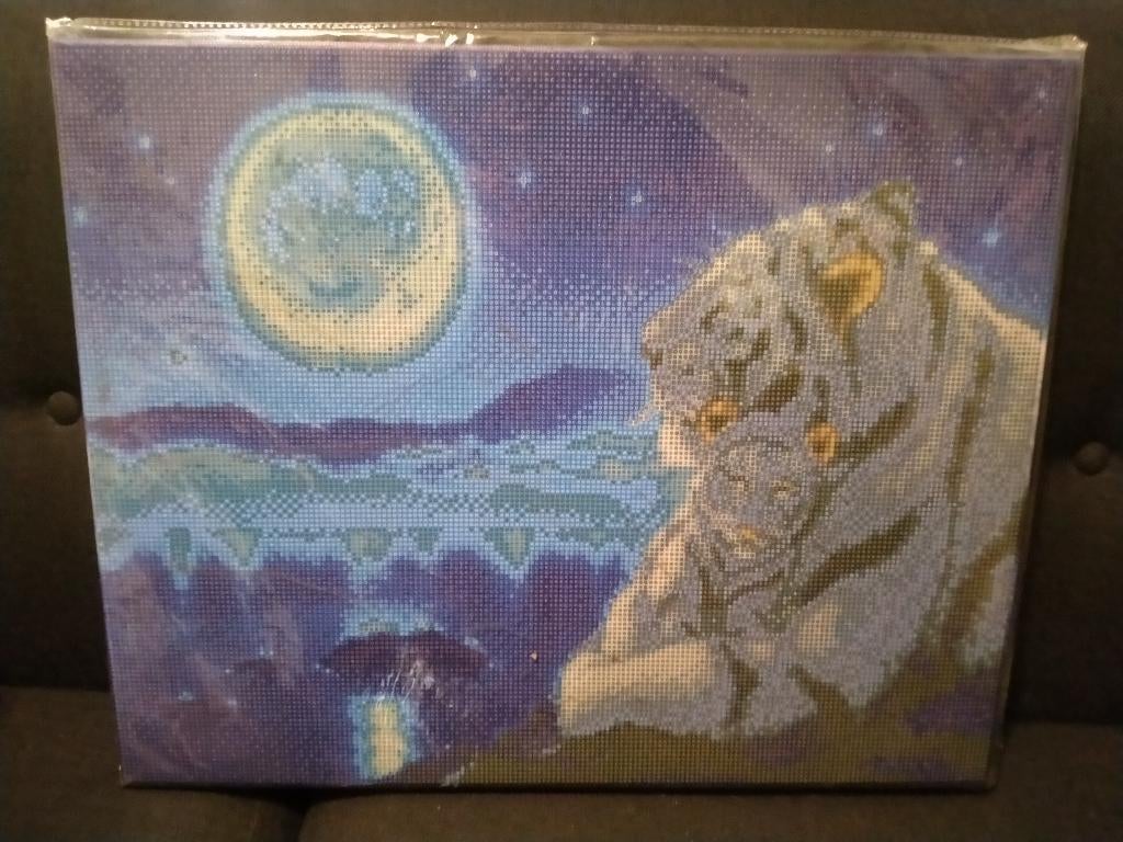Diamond Painting witte tijger, Ophalen, Zelfklevend, Nieuw, Meerkleurig
