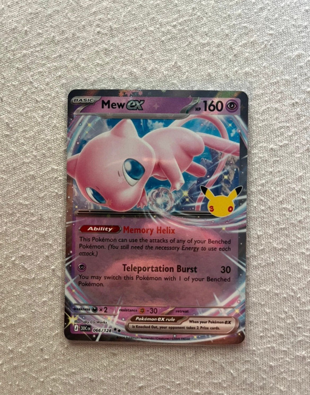 Carte Pokémon - Mew EX 066/128 30C Anglais, Enlèvement ou Envoi, Comme neuf