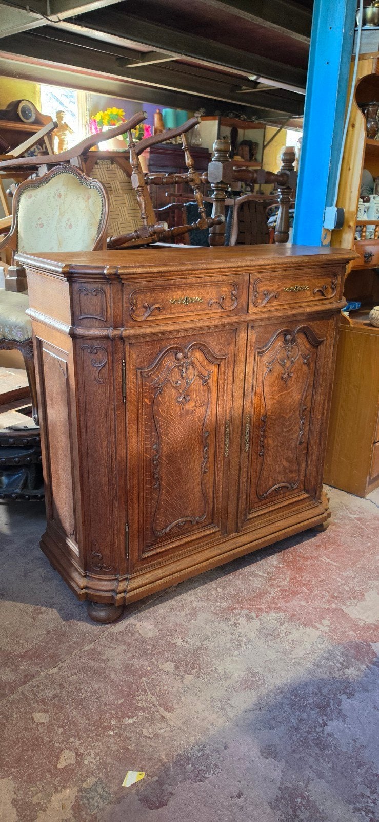 buffet ancien 2 portes 2 tiroirs en chêne, Maison & Meubles, Enlèvement