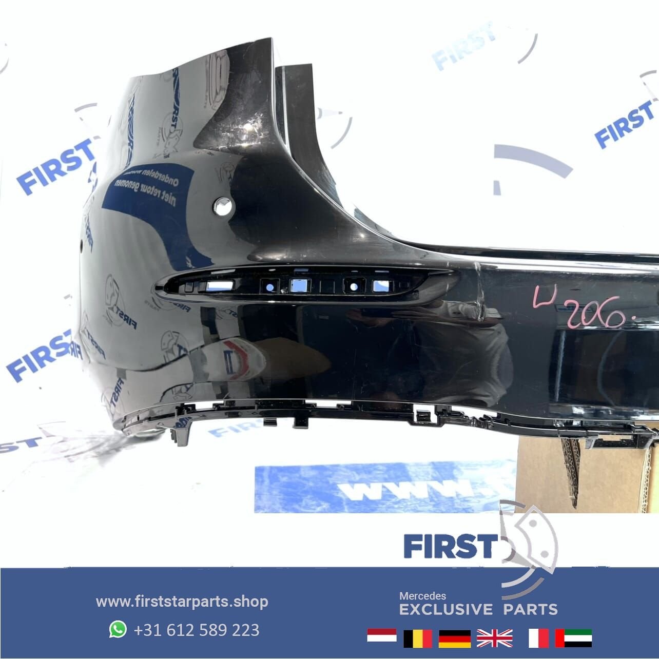 W206 S206 AMG ACHTERBUMPER 2021-2024 ZWART Mercedes C Klasse, Arrière, Utilisé, -, -