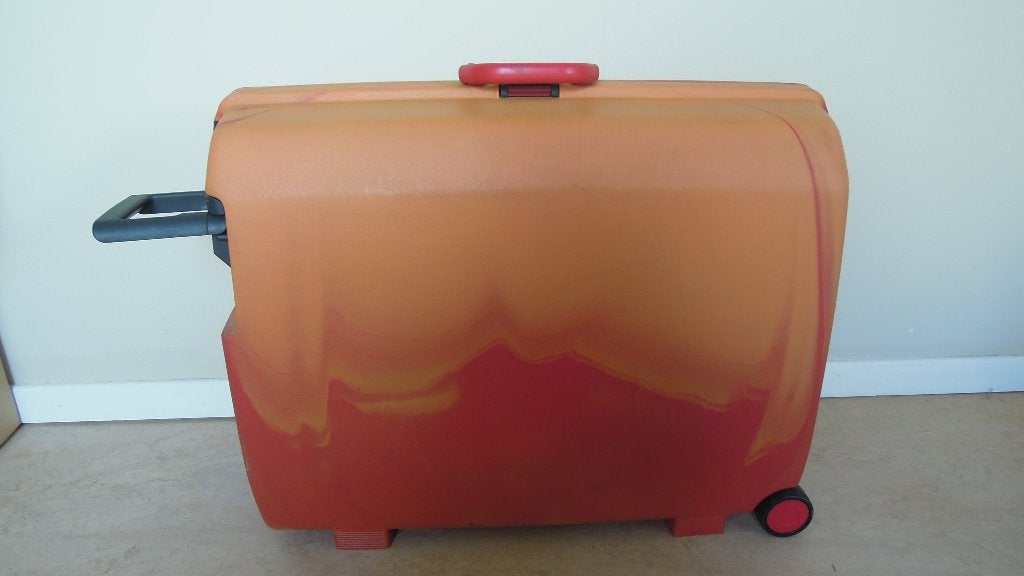 NIEUWSTAAT oranje valies Samsonite, Ophalen, Zo goed als nieuw, Hard kunststof, Slot
